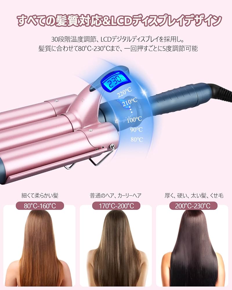 Amazon | CkeyiN ウェーブアイロン ヘアアイロン ウェーブ